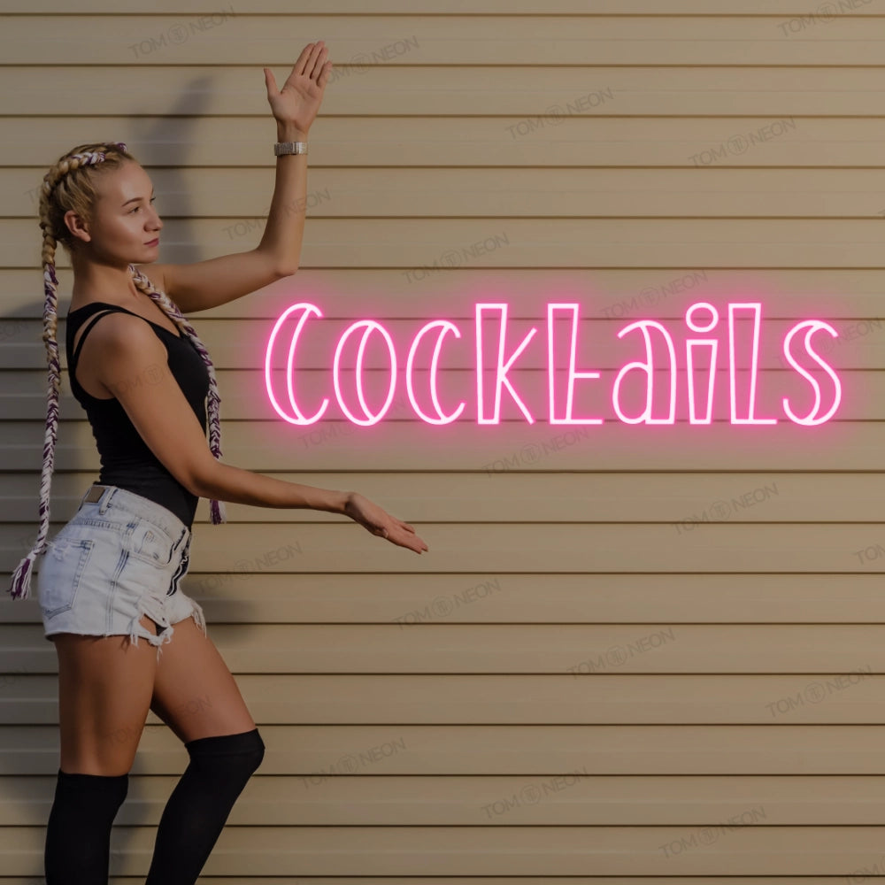 "Cocktails" LED neon lettering sign