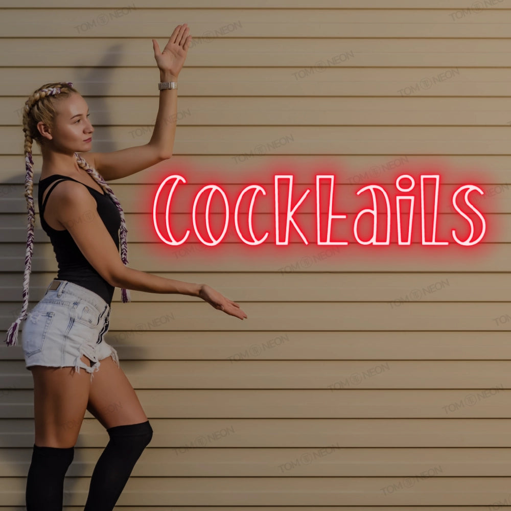 "Cocktails" LED neon lettering sign