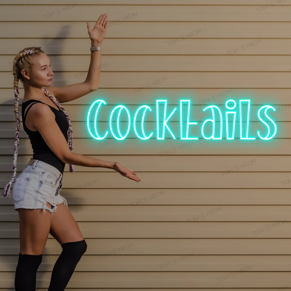 "Cocktails" LED neon lettering sign