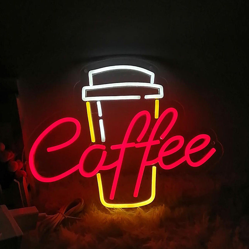 Coffee Becher LED Neon Sign – USB Neonschild – Perfekte Geschenkidee | TOM NEON