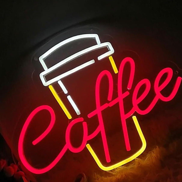 Coffee Becher LED Neon Sign – USB Neonschild – Perfekte Geschenkidee | TOM NEON