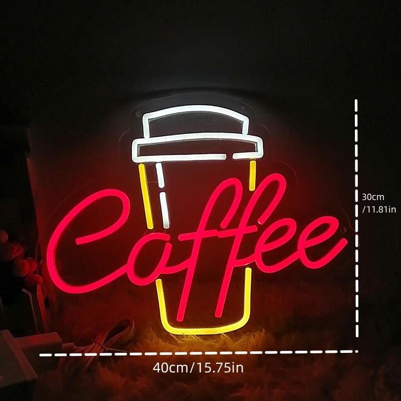 Coffee Becher LED Neon Sign – USB Neonschild – Perfekte Geschenkidee | TOM NEON