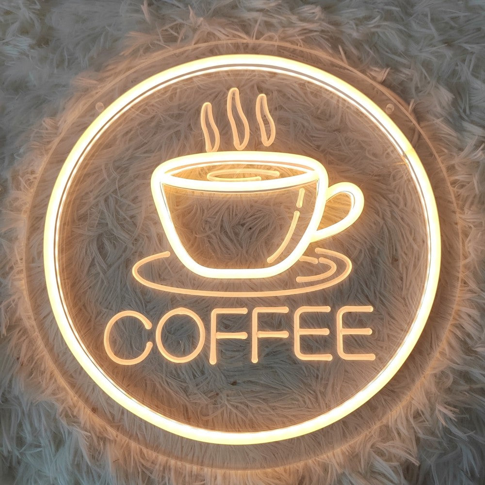 Coffee Circle LED Neon Sign – USB Neonschild – Perfekte Geschenkidee | TOM NEON