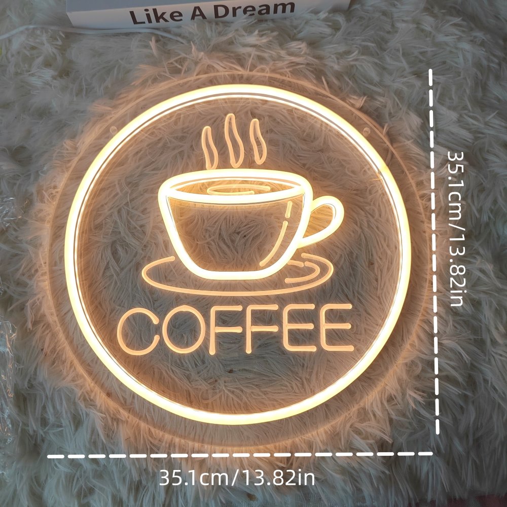 Coffee Circle LED Neon Sign – USB Neonschild – Perfekte Geschenkidee | TOM NEON