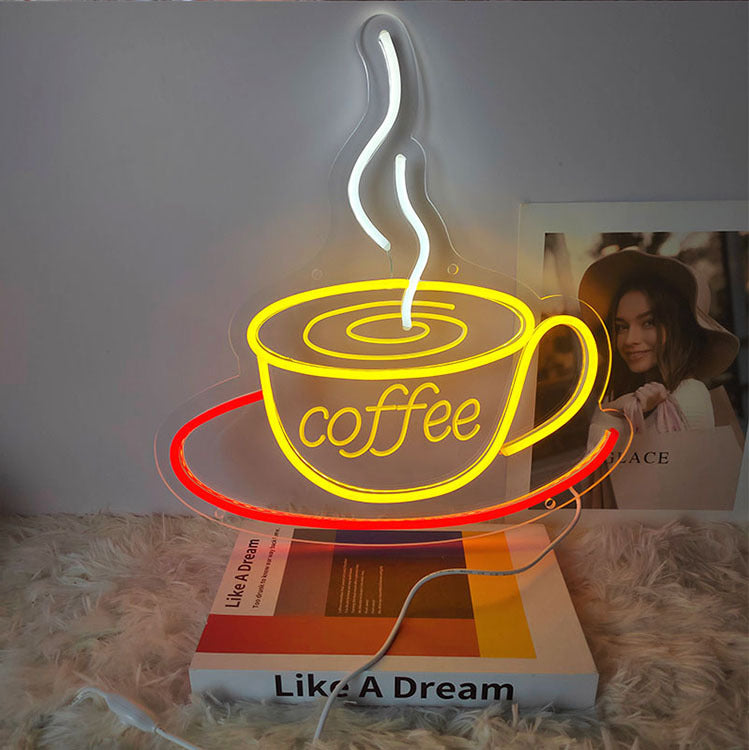 Coffee Tasse LED Neon Sign – USB Neonschild – Perfekte Geschenkidee | TOM NEON