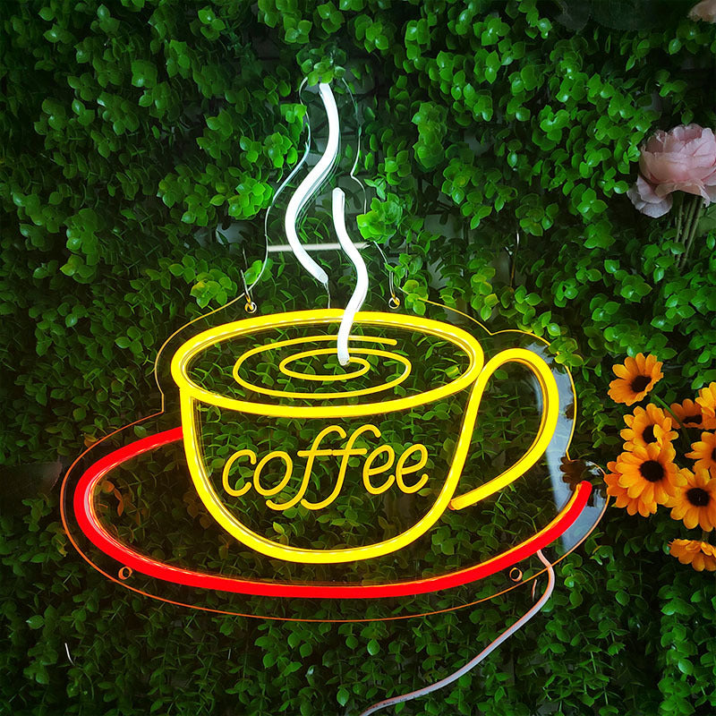 Coffee Tasse LED Neon Sign – USB Neonschild – Perfekte Geschenkidee | TOM NEON