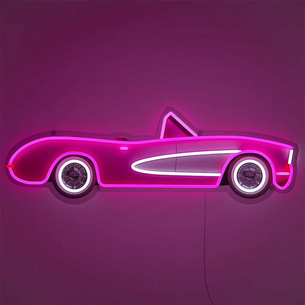 Corvette Classic Car LED Neon Schild – Neon Auto Silhouette für Motorsport-Enthusiasten