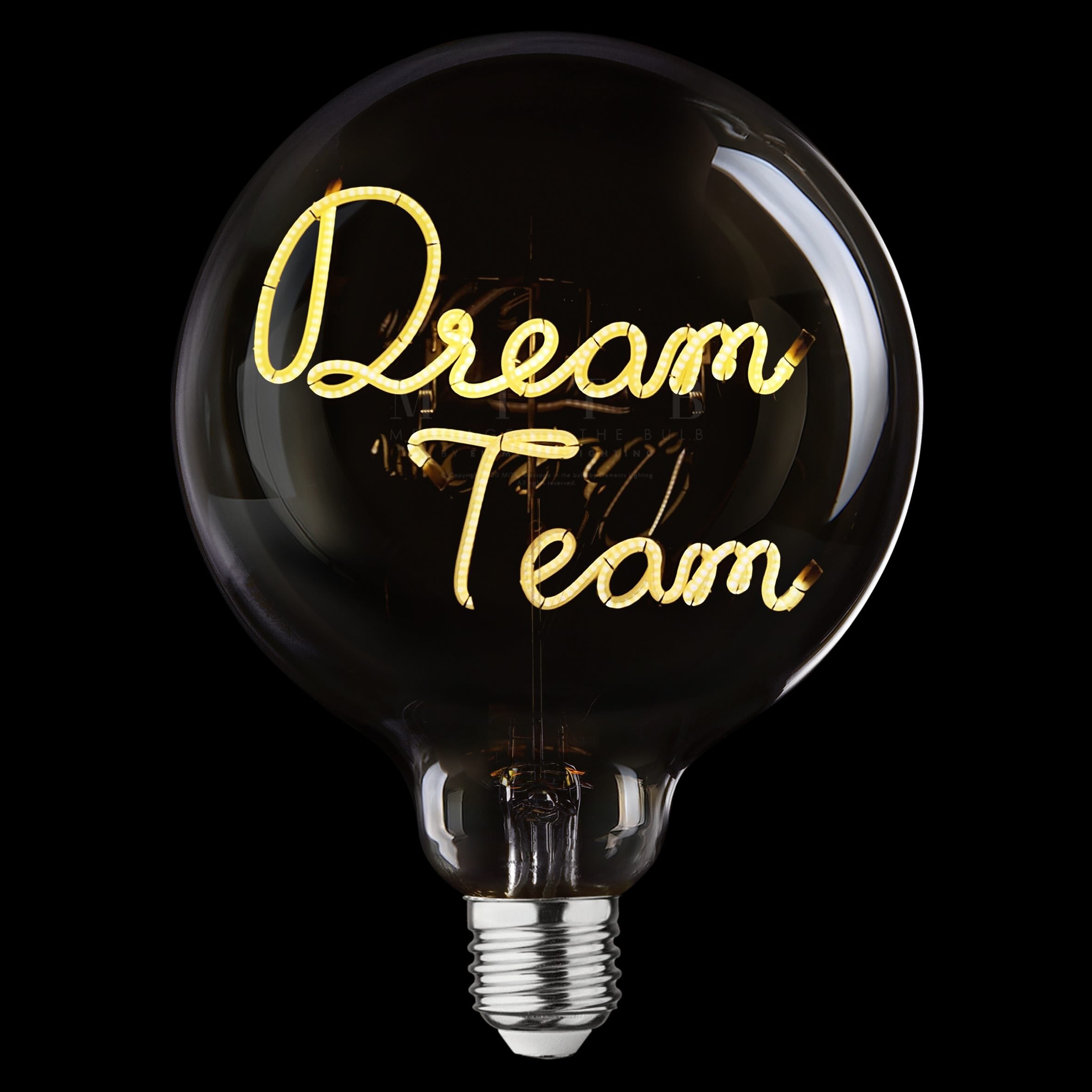 „Dream Team“ Akku LED Deko-Glühbirne – Botschaftsleuchte