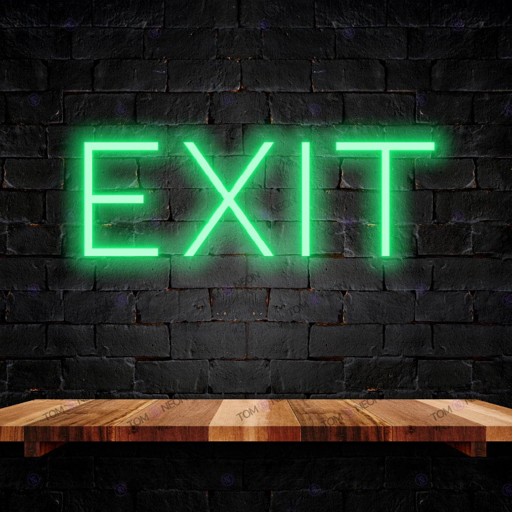 Exit LED Neon Schriftzug Sign, beleuchtetes Neonschild in grün, ideal für Restaurants, Bars und Cafés, sorgt für klare Wegweisung und stilvolle Beschilderung.