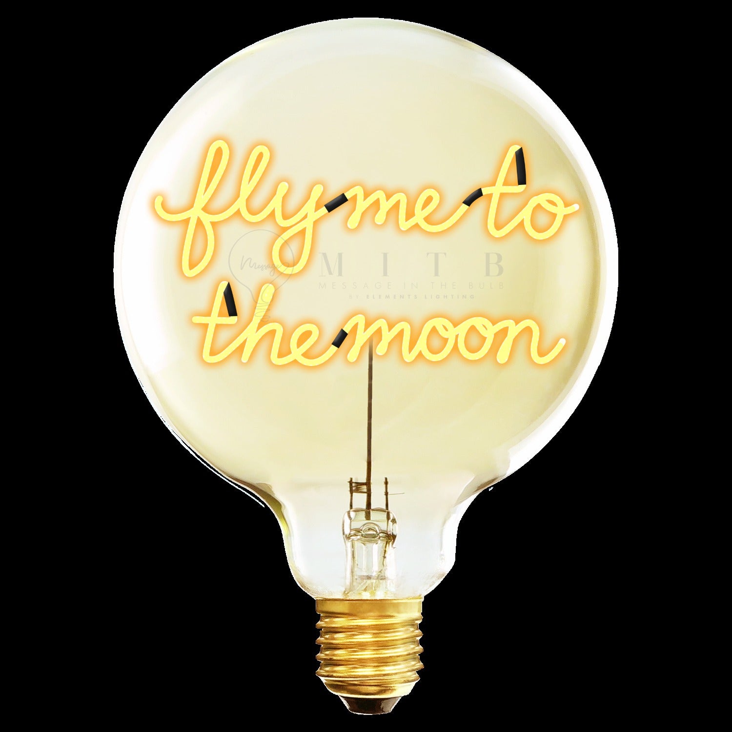 "fly me to the moon" LED Deko-Glühbirne – Botschaftsleuchte