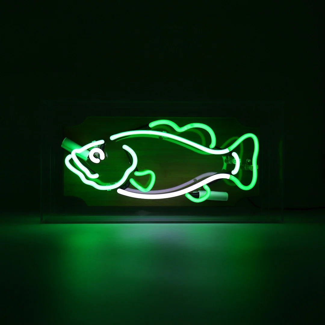 "Fisch Trophäe" Glas Neon Box