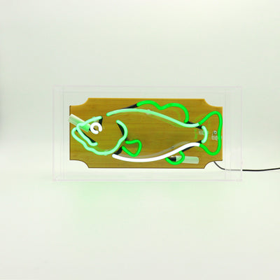 "Fisch Trophäe" Glas Neon Box