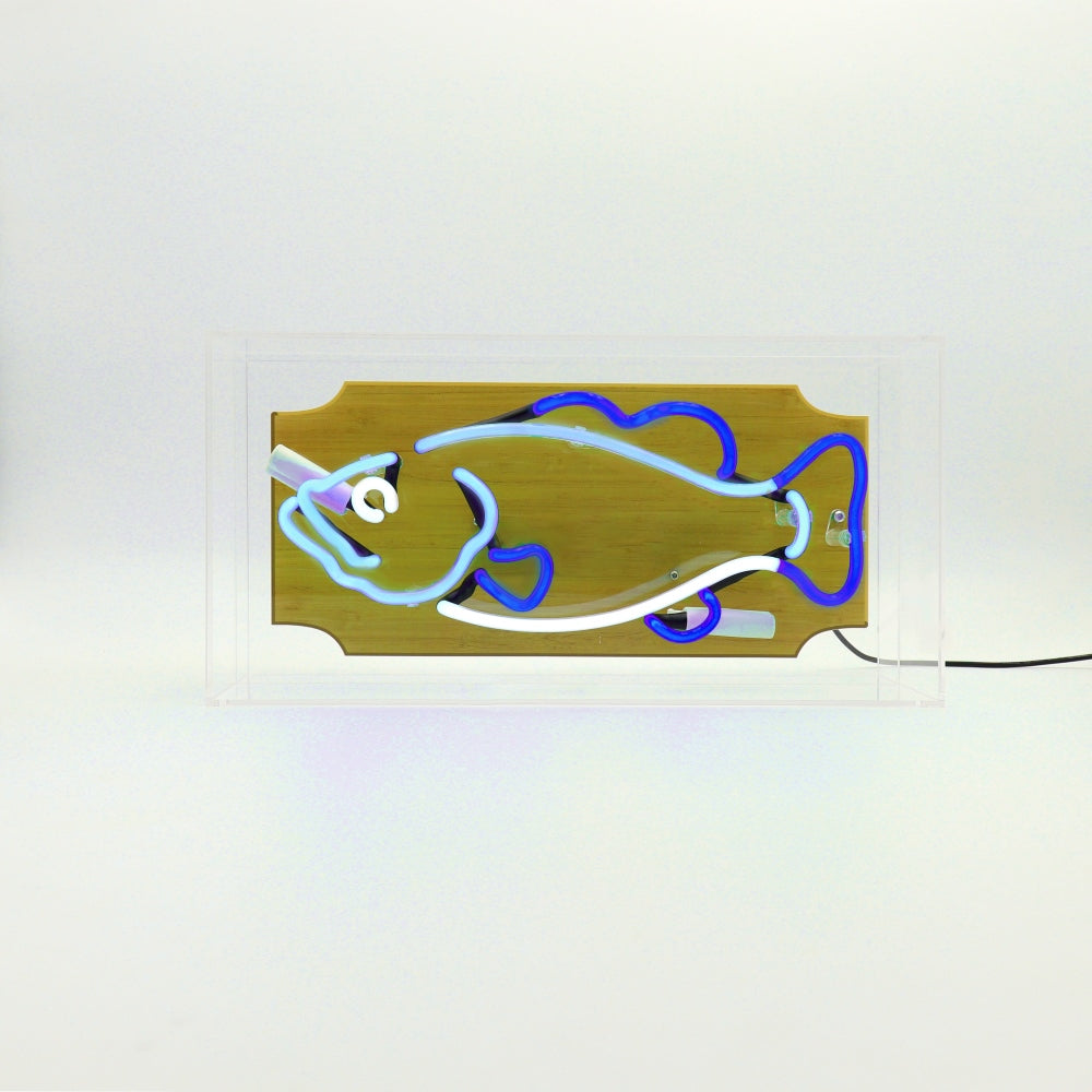 "Fisch Trophäe" Glas Neon Box