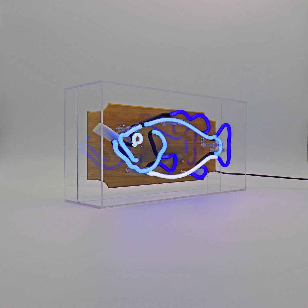 "Fisch Trophäe" Glas Neon Box