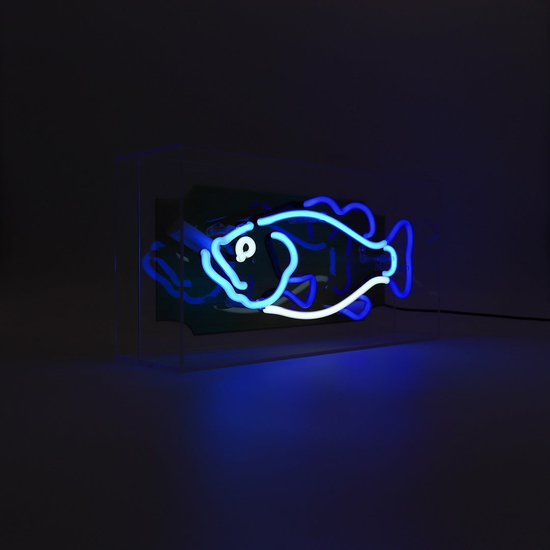 "Fisch Trophäe" Glas Neon Box