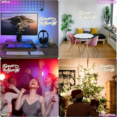 Forever & Always LED Neon Schriftzug – USB Neon Sign – Perfekte Geschenkidee | TOM NEON