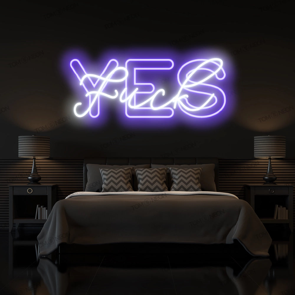 "F*ck yes" neon sign sign