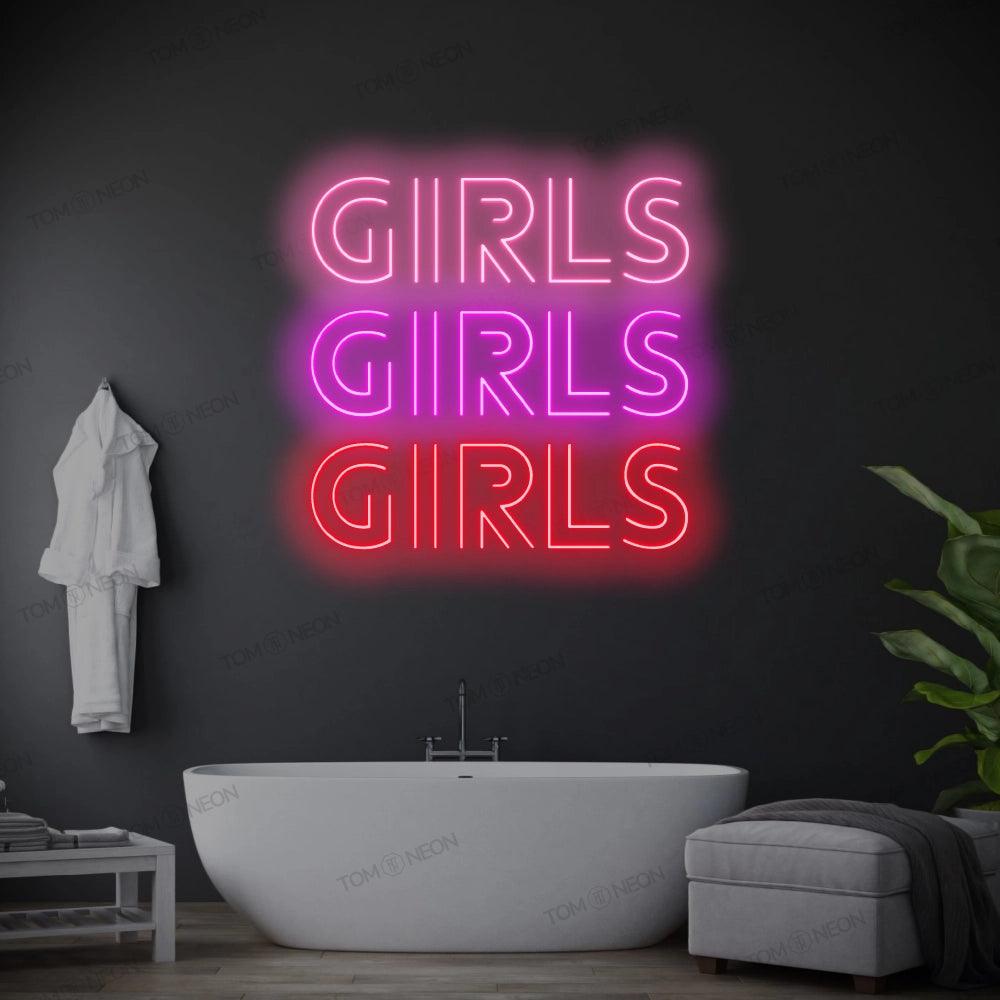 "Girls Girls Girls" Neon-Schild Schriftzug LED Leuchte - TOM NEON