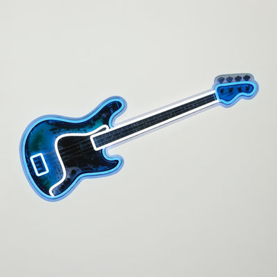 Gitarre Neon Schild Bildmotiv | Stylische Neon Dekoration für Musikliebhaber in drei ikonischen Varianten
