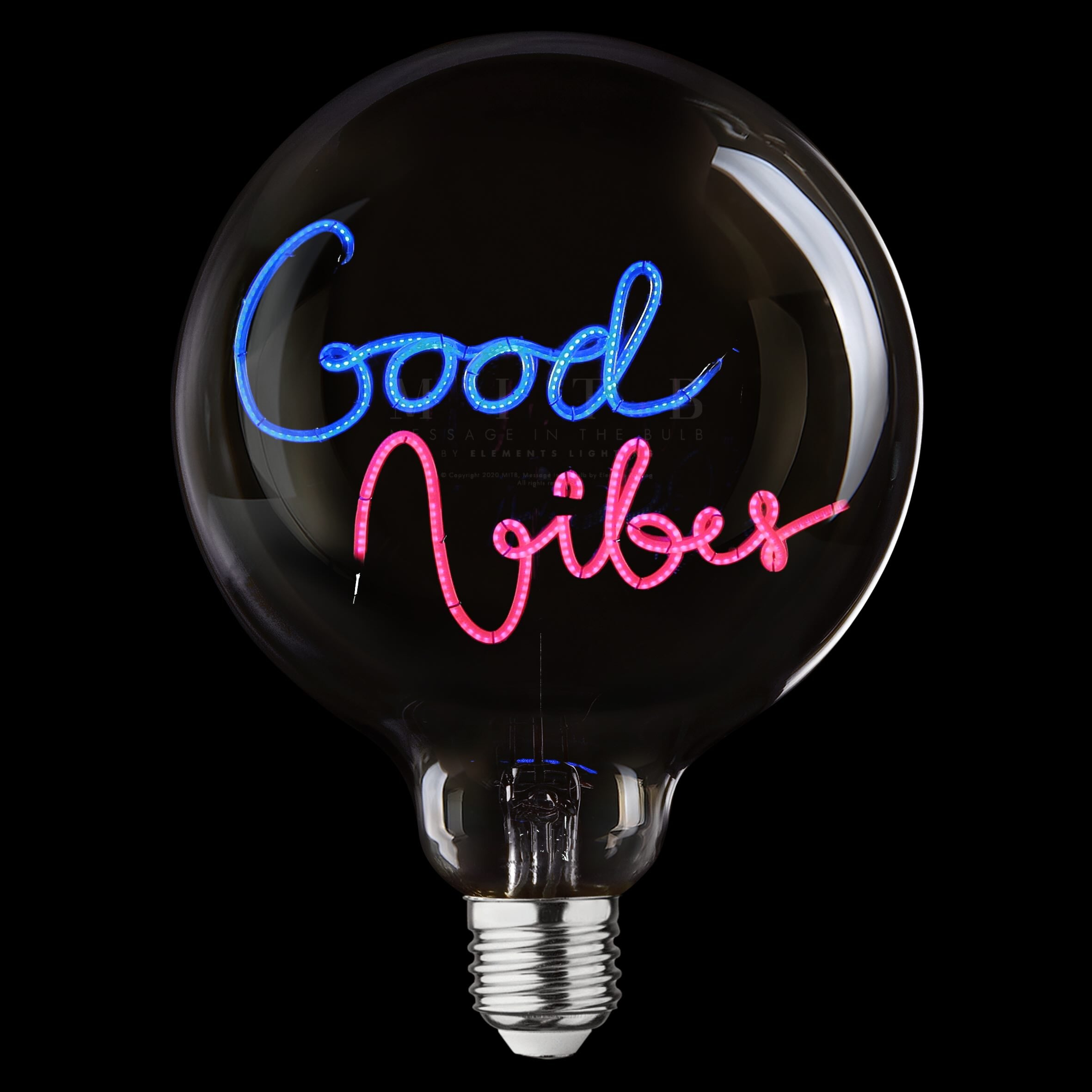 „Good Vibes“ Akku LED Deko-Glühbirne – Botschaftsleuchte