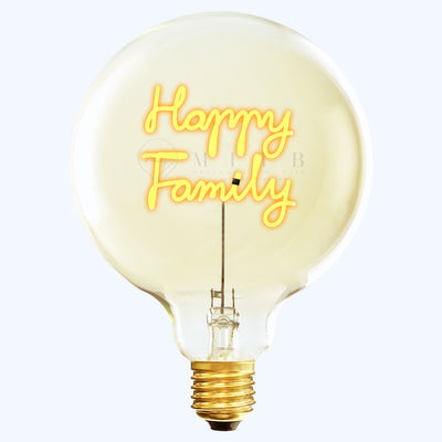 "Happy Family" LED Deko-Glühbirne – Botschaftsleuchte