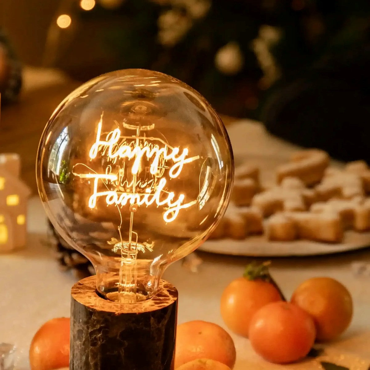"Happy Family" LED Deko-Glühbirne – Botschaftsleuchte