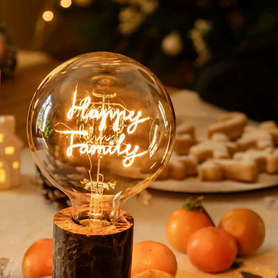 "Happy Family" LED Deko-Glühbirne – Botschaftsleuchte