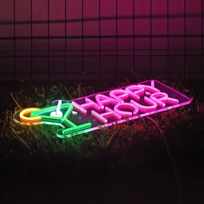 Happy Hour Led Neon lettering - USB Neon Sign - Perfect gift idea | Tom Neon