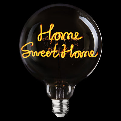 „Home Sweet Home“ Akku LED Deko-Glühbirne – Botschaftsleuchte