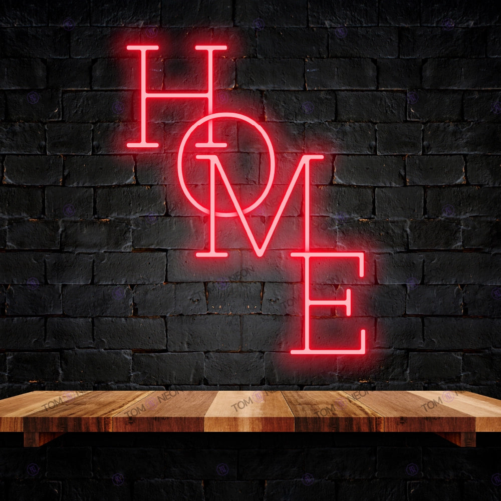 Home LED neon lettering sign - inviting LED neon shield | Tom Neon