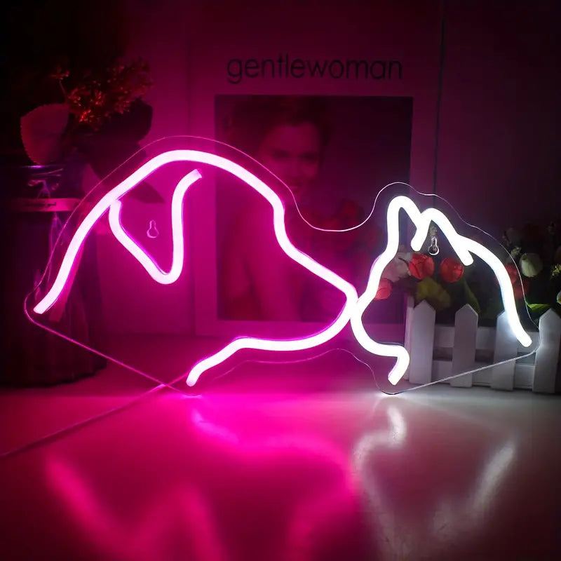 Hund & Katze LED Neon Sign – USB Neonschild – Perfekte Geschenkidee | TOM NEON