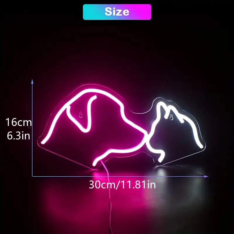 Hund & Katze LED Neon Sign – USB Neonschild – Perfekte Geschenkidee | TOM NEON