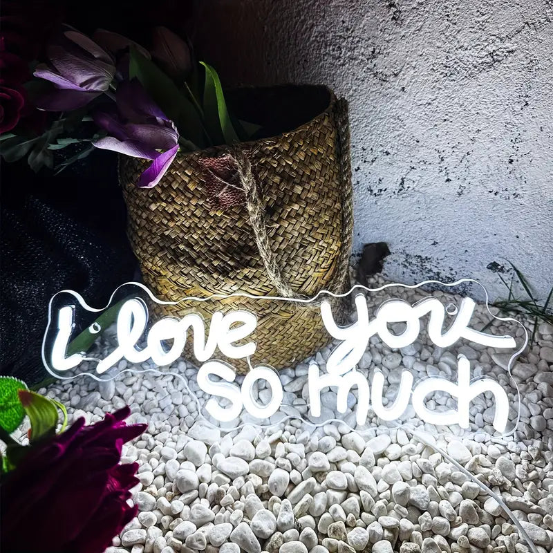 I love you so much LED Neon Schriftzug – USB Neonschild Sign – Perfekte Geschenkidee