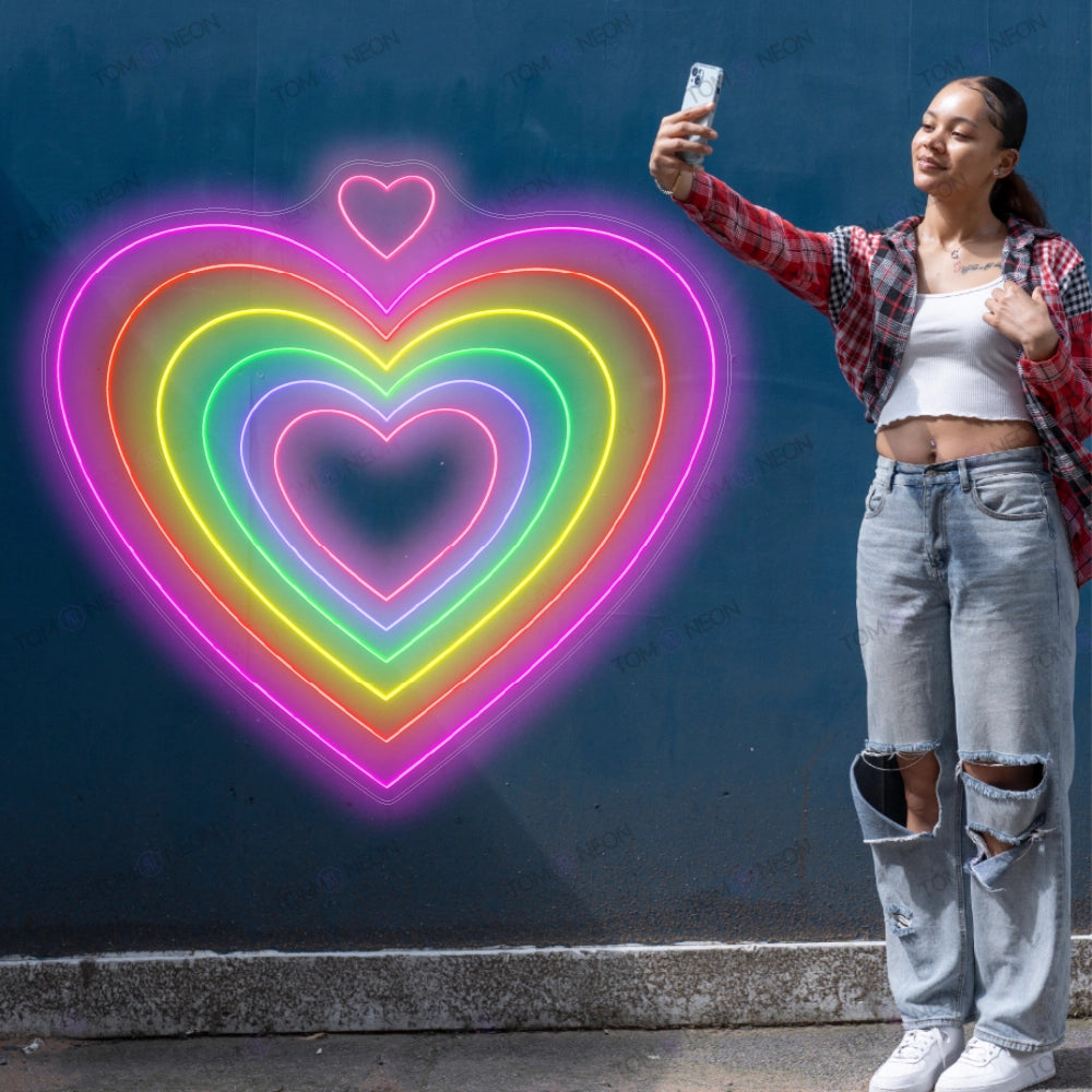 Unendlichkeitsherz Neon Schild - Ewige Liebe symbolisiert in leuchtenden Herzen