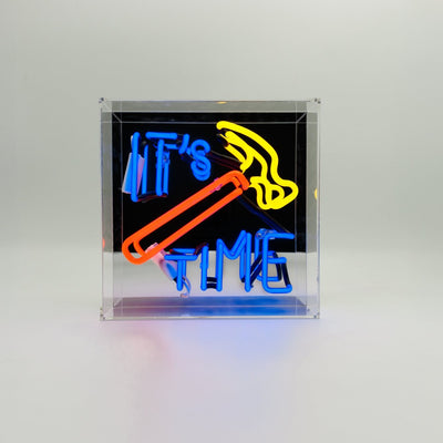 It's Hammer Time Glas Neon Box | Knallige Neon Dekoration für Macher & Kreative