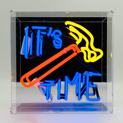 It's Hammer Time Glas Neon Box | Knallige Neon Dekoration für Macher & Kreative