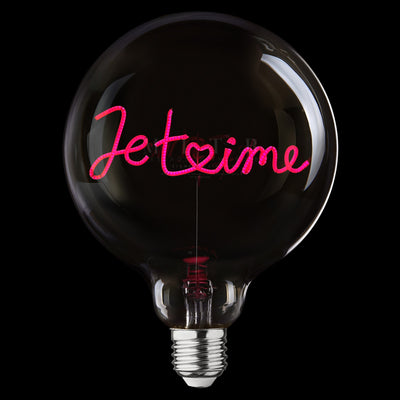 „Je t'aime“ Akku LED Deko-Glühbirne – Botschaftsleuchte