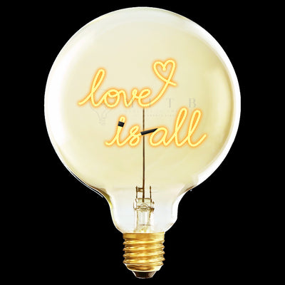 "love is all" LED Deko-Glühbirne – Botschaftsleuchte