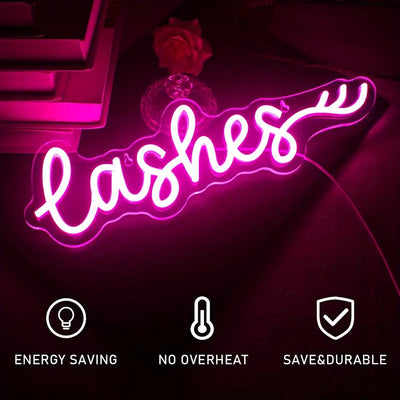 Lashes LED Neon Schriftzug – USB Neon Sign – Perfekte Geschenkidee | TOM NEON