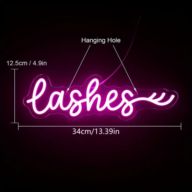 Lashes LED Neon Schriftzug – USB Neon Sign – Perfekte Geschenkidee | TOM NEON