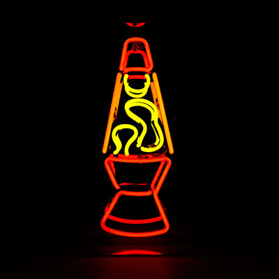 Lavalampe Glas Neon Box | Retro-inspirierte Neon Box in Blau-Pink oder Rot-Gelb
