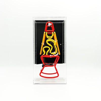 Lavalampe Glas Neon Box | Retro-inspirierte Neon Box in Blau-Pink oder Rot-Gelb