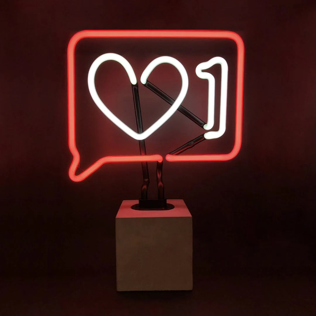 "Like" Glas Stand-Neon