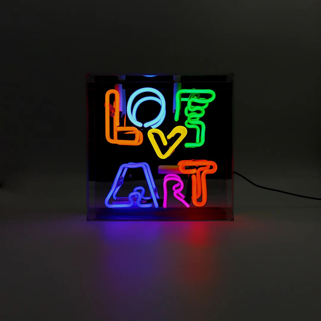 "Love Art" Glas Neon Box