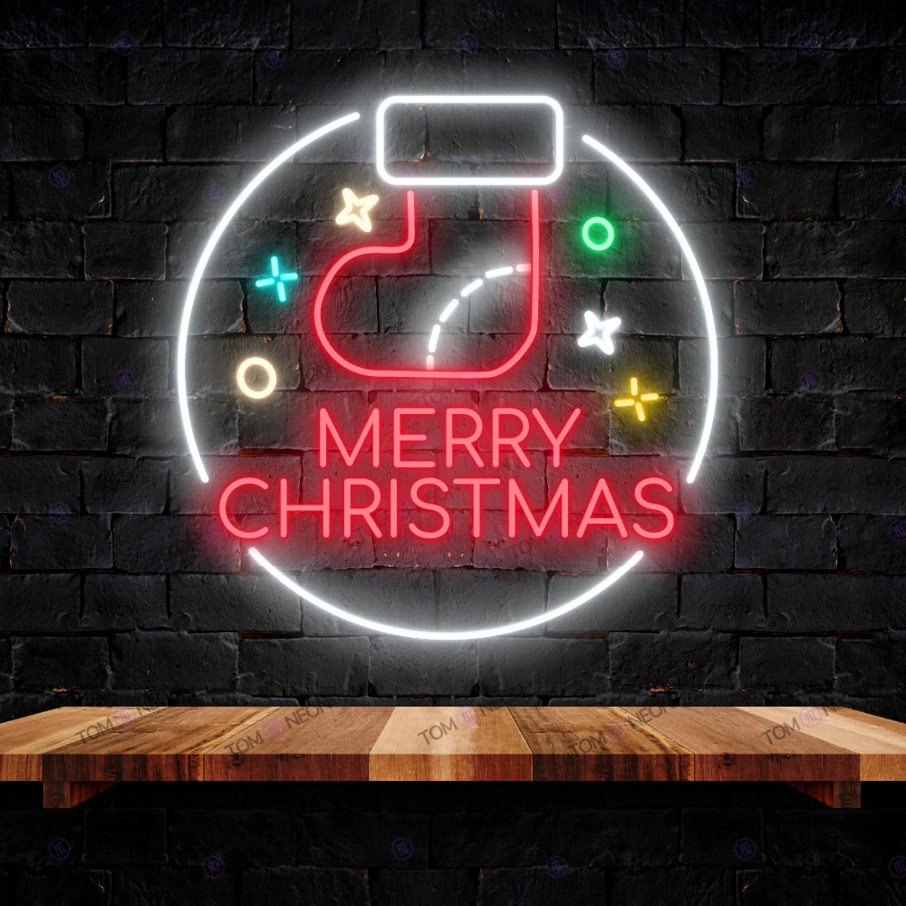 "Merry Christmas" LED neon shield - atmospheric Christmas lights