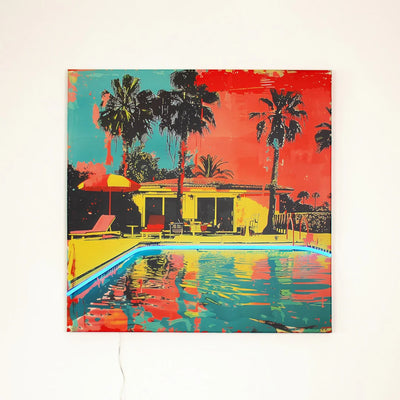 "Miami Pool" LED Neon Wandkunst
