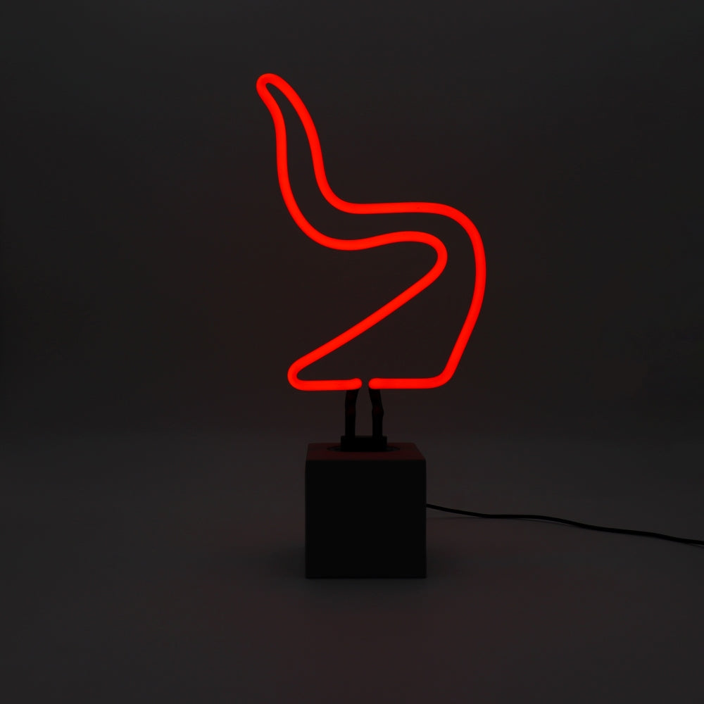 "Mid-Century Stuhl 1" Glas Stand-Neon