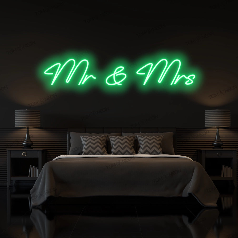 "MR & MRS" neon sign sign