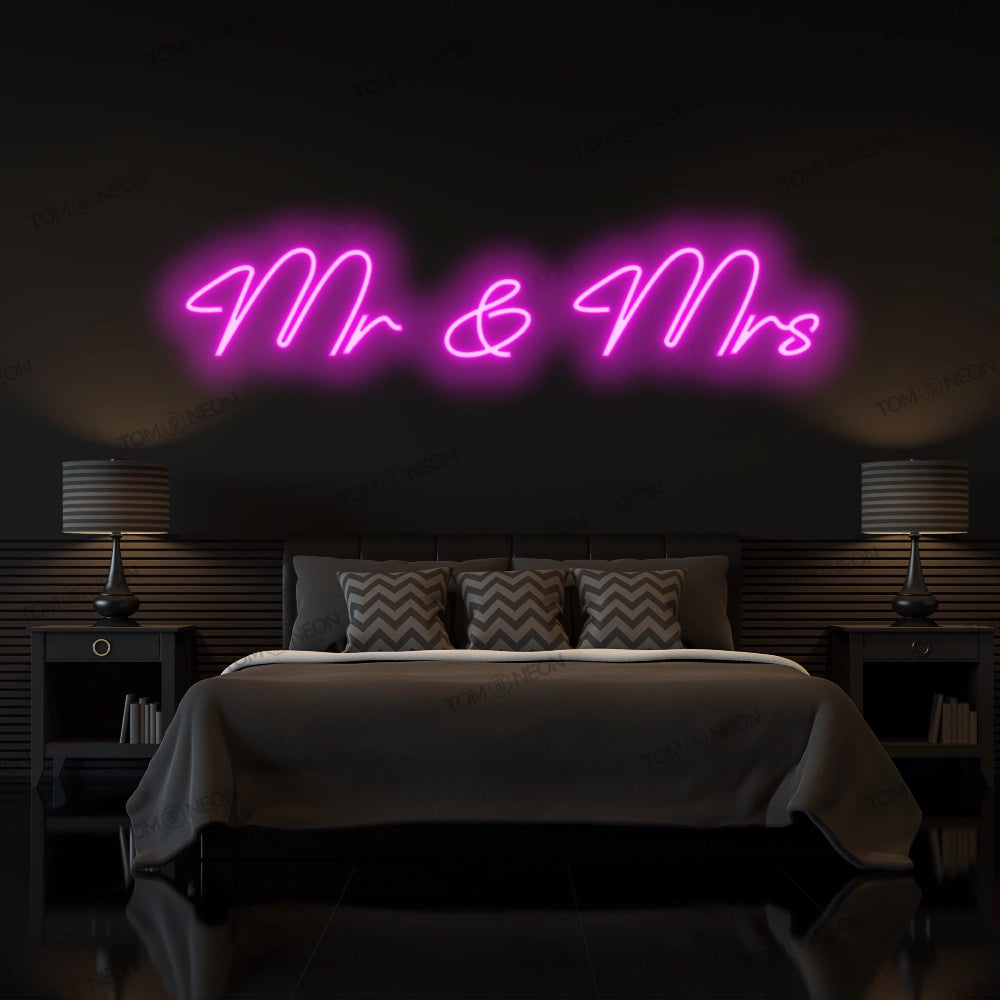 "MR & MRS" neon sign sign