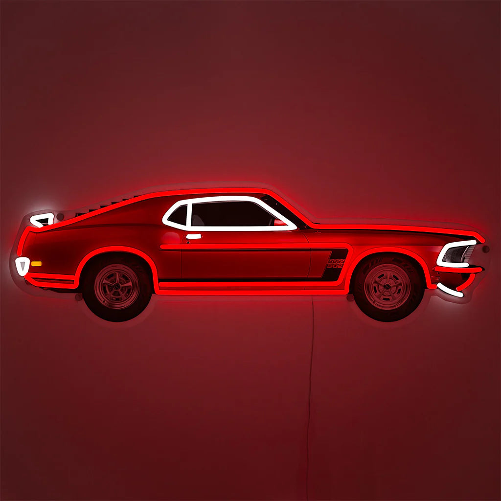 Mustang Muscle Car LED Neon Schild – Neon Auto Silhouette für echte Motorsport-Liebhaber